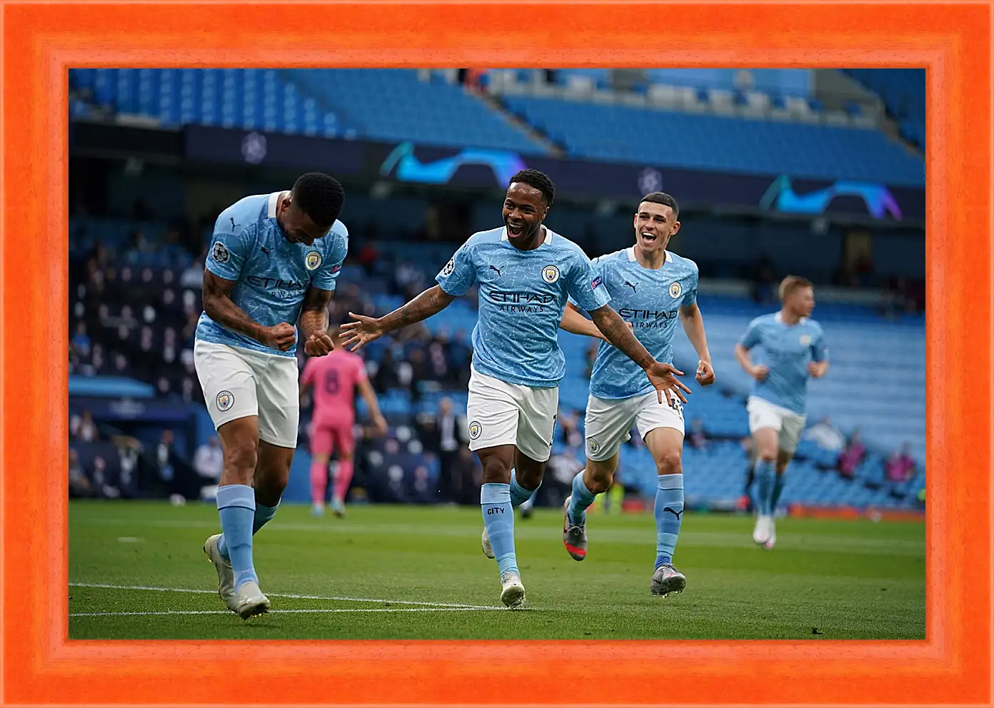 Картина в раме - Празднование гола. Манчестер Сити. Manchester City
