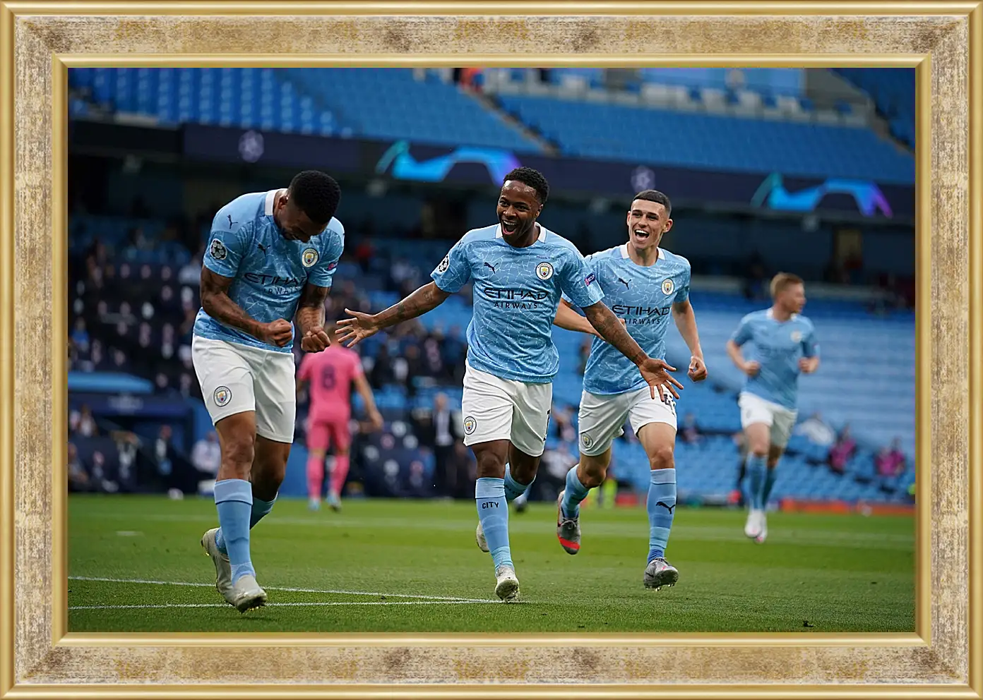 Картина в раме - Празднование гола. Манчестер Сити. Manchester City