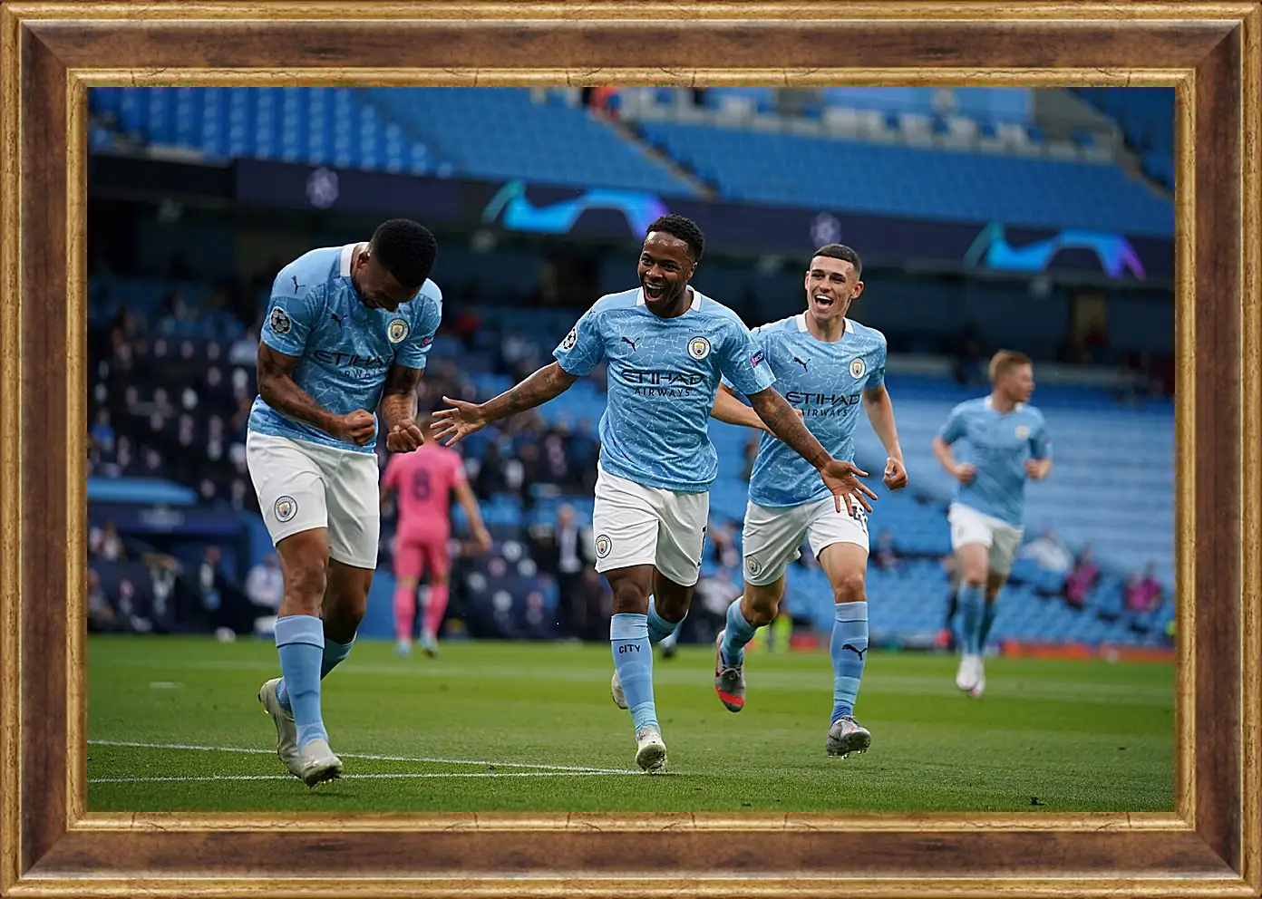 Картина в раме - Празднование гола. Манчестер Сити. Manchester City