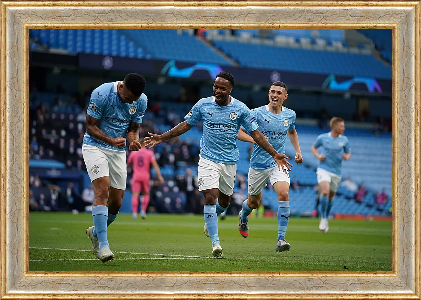 Картина в раме - Празднование гола. Манчестер Сити. Manchester City