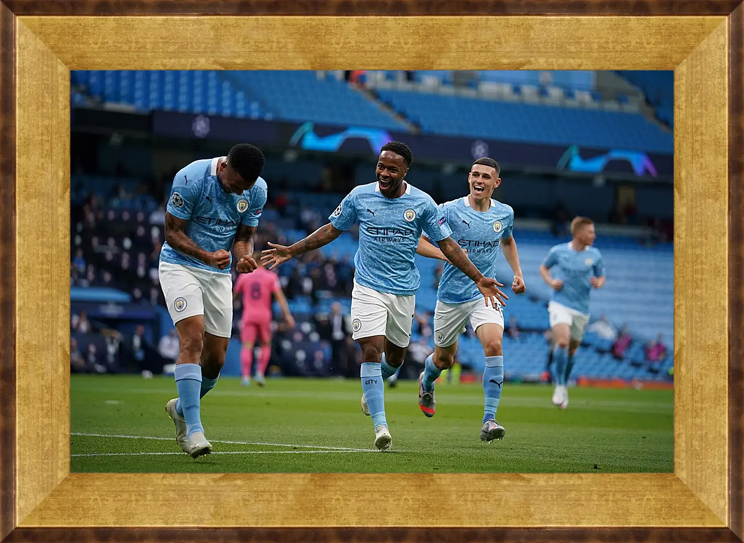 Картина в раме - Празднование гола. Манчестер Сити. Manchester City