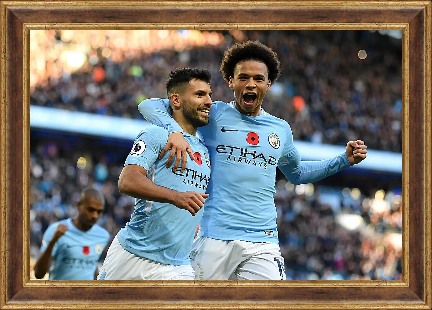 Картина в раме - Празднование гола. Манчестер Сити. Manchester City