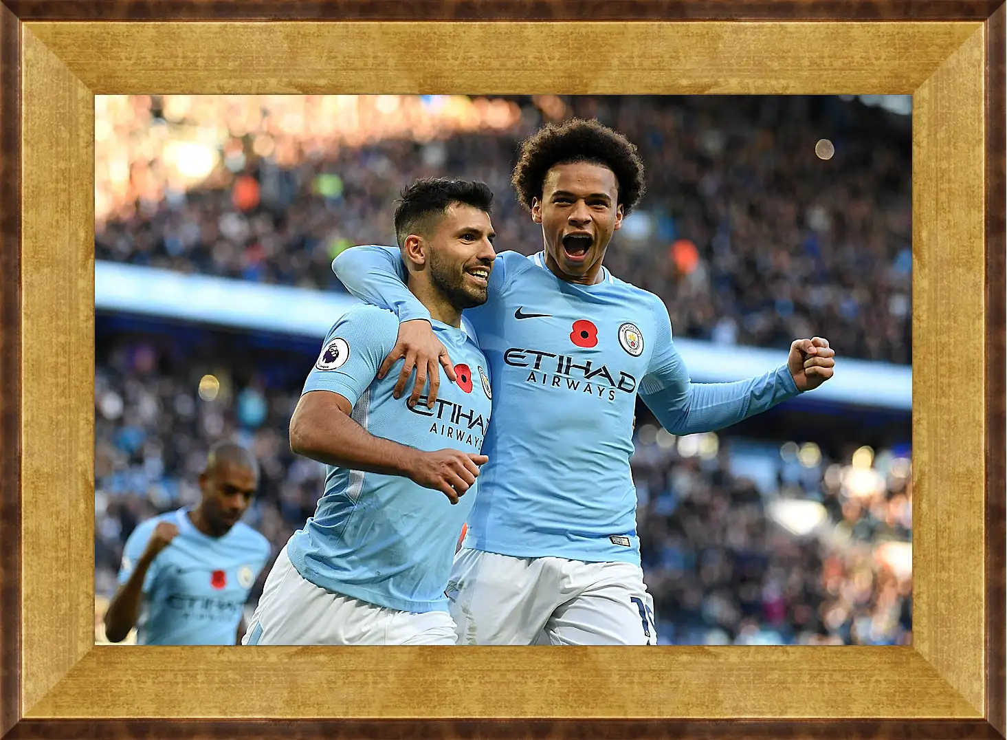 Картина в раме - Празднование гола. Манчестер Сити. Manchester City