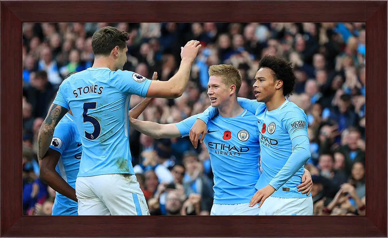 Картина в раме - Празднование гола. Манчестер Сити. Manchester City