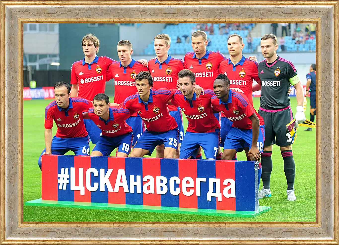 Картина в раме - Фото перед матчем. ФК ЦСКА Москва. FC CSKA Moscow