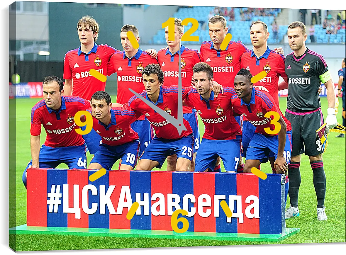 Часы картина - Фото перед матчем. ФК ЦСКА Москва. FC CSKA Moscow