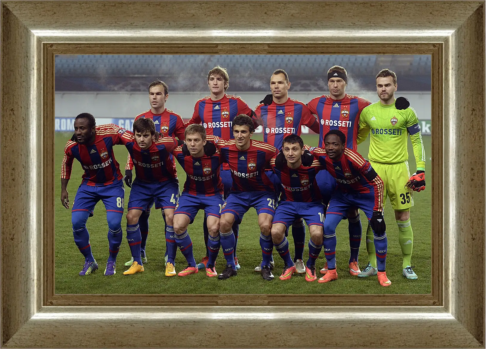 Картина в раме - Фото перед матчем. ФК ЦСКА Москва. FC CSKA Moscow