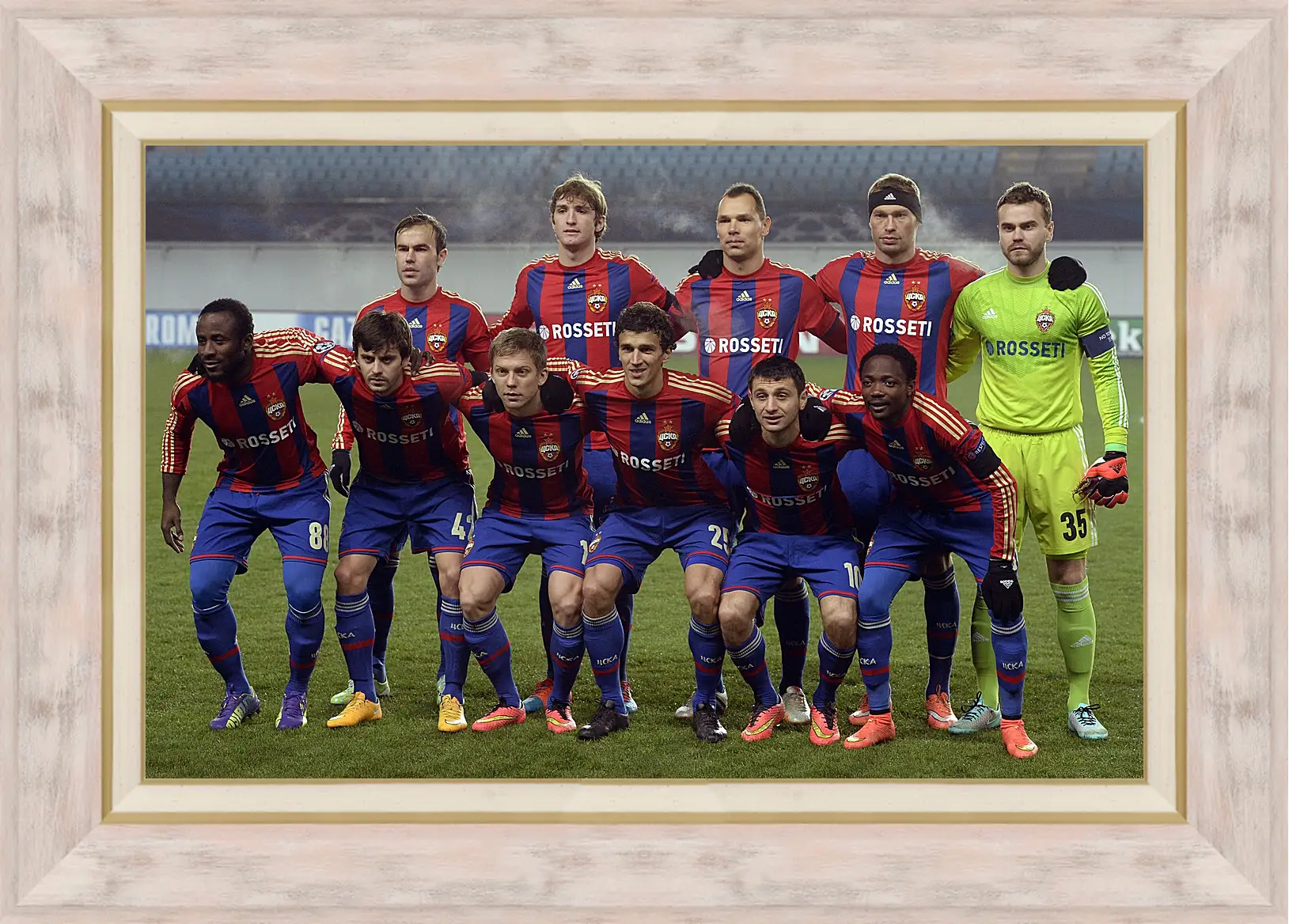 Картина в раме - Фото перед матчем. ФК ЦСКА Москва. FC CSKA Moscow