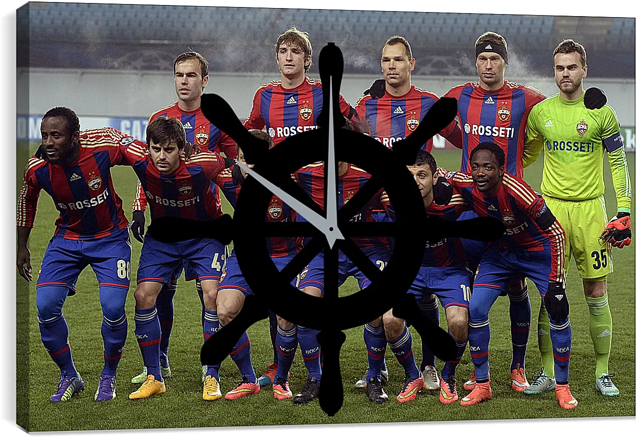 Часы картина - Фото перед матчем. ФК ЦСКА Москва. FC CSKA Moscow