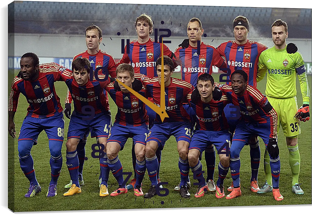 Часы картина - Фото перед матчем. ФК ЦСКА Москва. FC CSKA Moscow