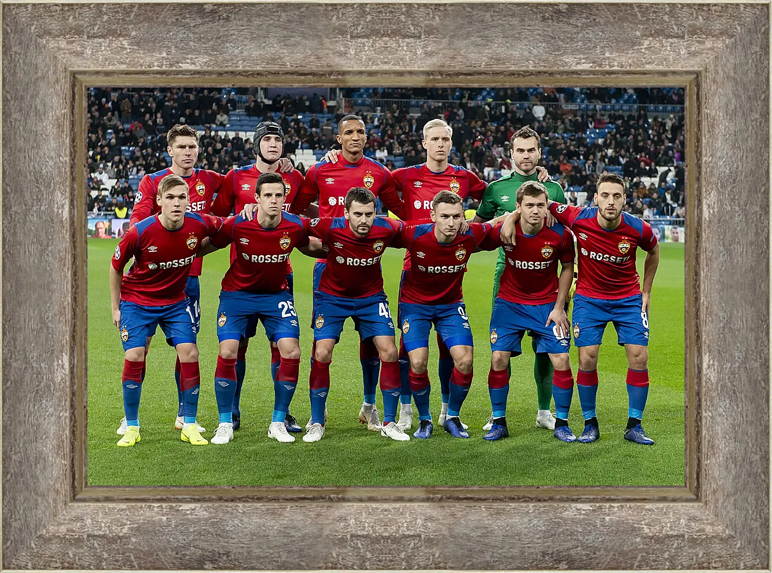 Картина в раме - Фото перед матчем. ФК ЦСКА Москва. FC CSKA Moscow