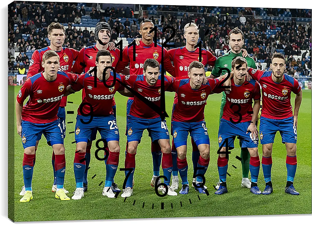 Часы картина - Фото перед матчем. ФК ЦСКА Москва. FC CSKA Moscow