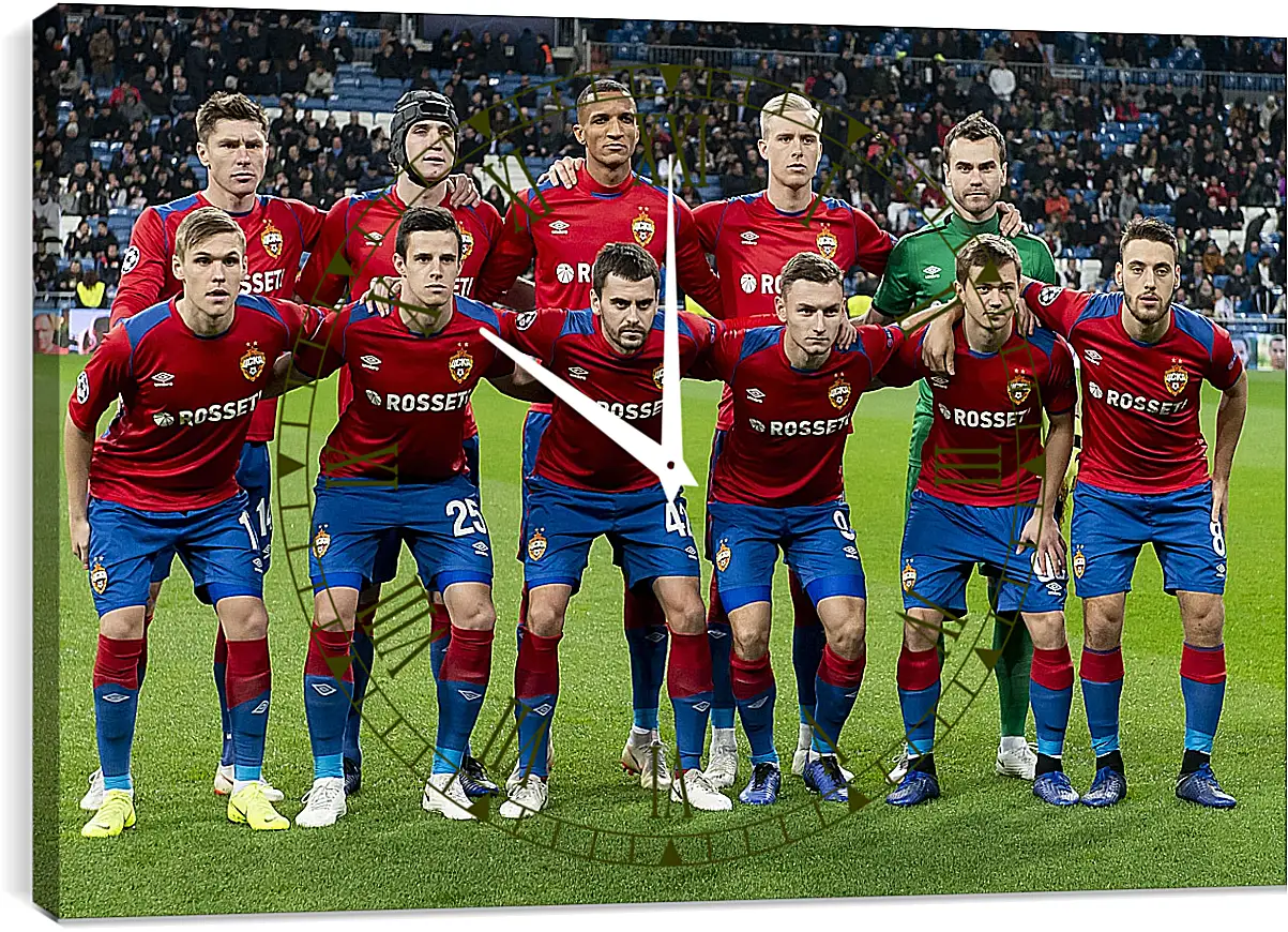 Часы картина - Фото перед матчем. ФК ЦСКА Москва. FC CSKA Moscow