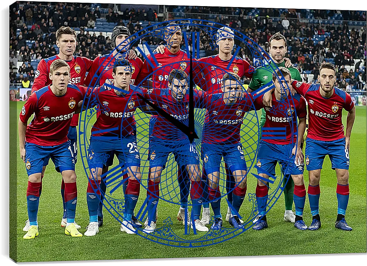 Часы картина - Фото перед матчем. ФК ЦСКА Москва. FC CSKA Moscow