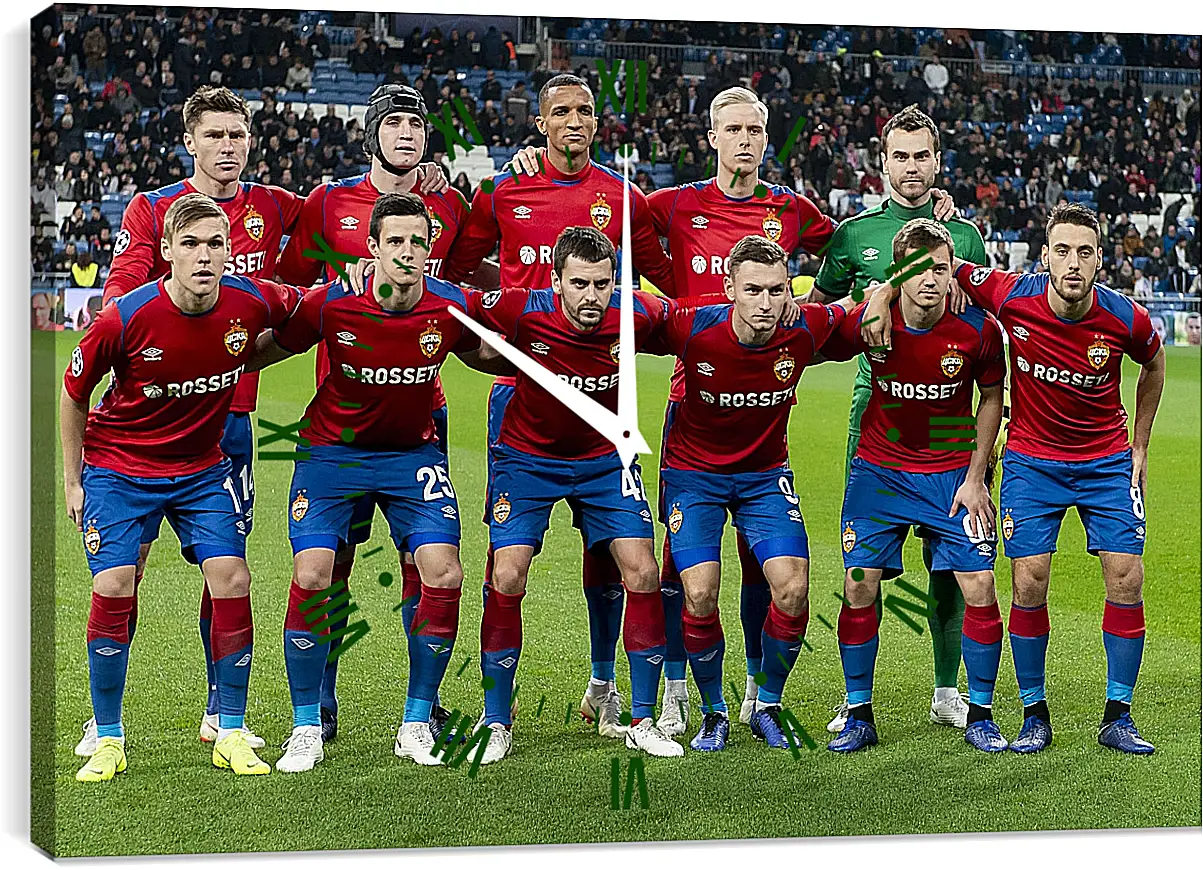 Часы картина - Фото перед матчем. ФК ЦСКА Москва. FC CSKA Moscow