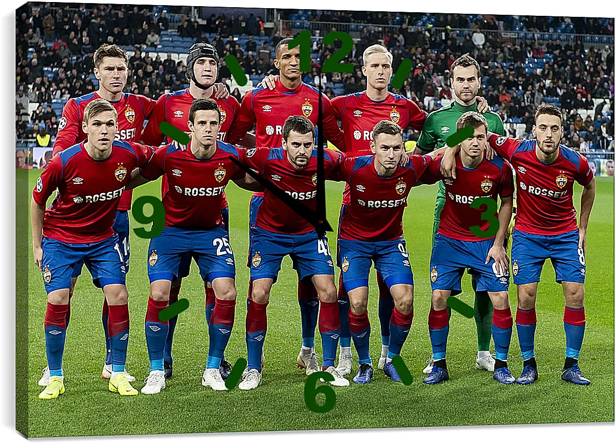 Часы картина - Фото перед матчем. ФК ЦСКА Москва. FC CSKA Moscow