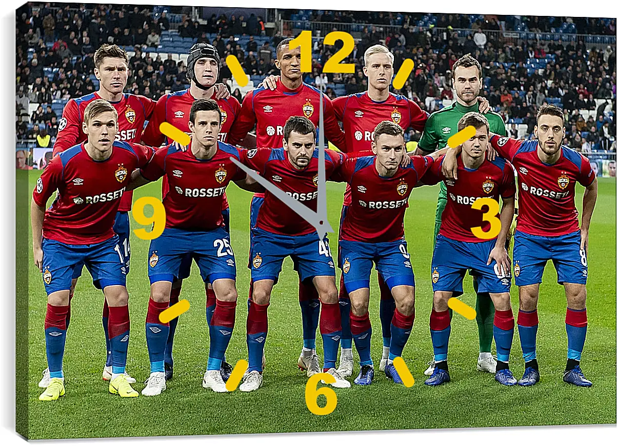 Часы картина - Фото перед матчем. ФК ЦСКА Москва. FC CSKA Moscow