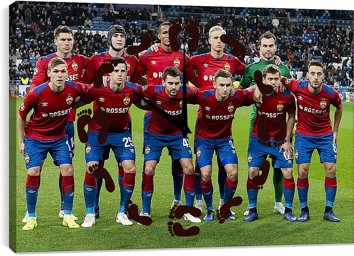 Часы картина - Фото перед матчем. ФК ЦСКА Москва. FC CSKA Moscow