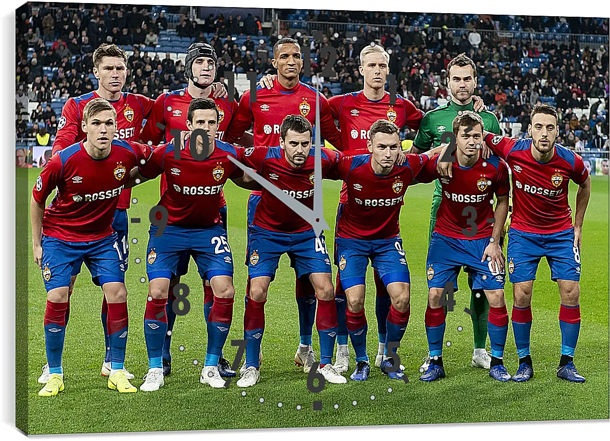 Часы картина - Фото перед матчем. ФК ЦСКА Москва. FC CSKA Moscow