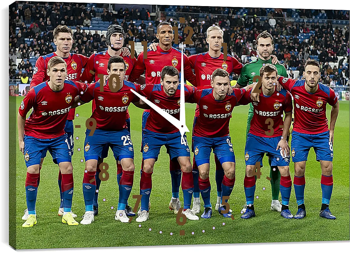 Часы картина - Фото перед матчем. ФК ЦСКА Москва. FC CSKA Moscow