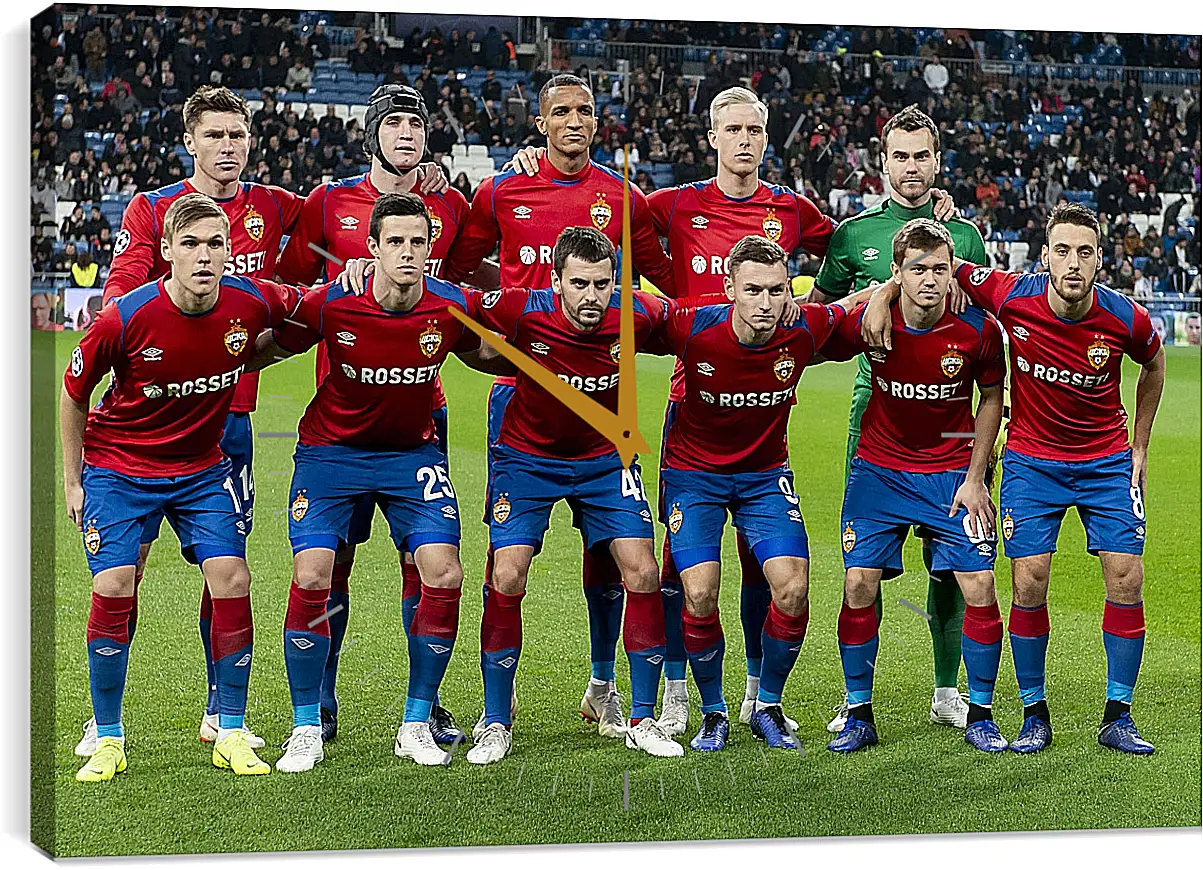 Часы картина - Фото перед матчем. ФК ЦСКА Москва. FC CSKA Moscow