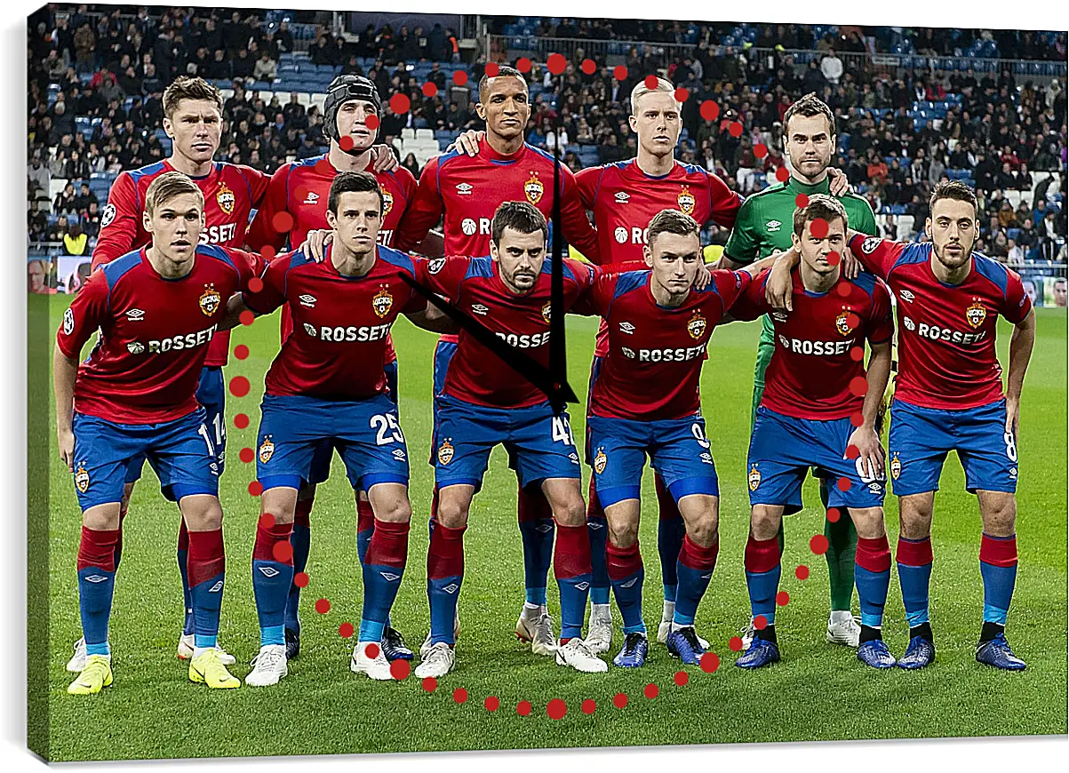 Часы картина - Фото перед матчем. ФК ЦСКА Москва. FC CSKA Moscow