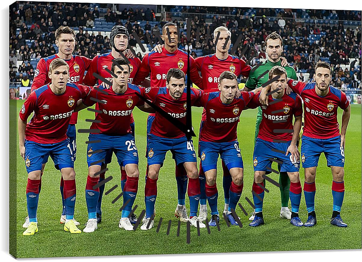 Часы картина - Фото перед матчем. ФК ЦСКА Москва. FC CSKA Moscow