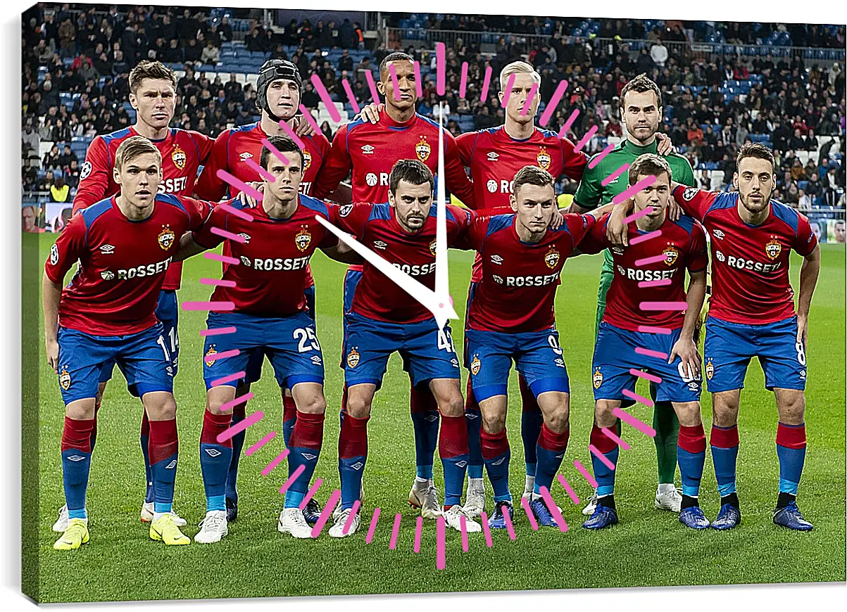 Часы картина - Фото перед матчем. ФК ЦСКА Москва. FC CSKA Moscow