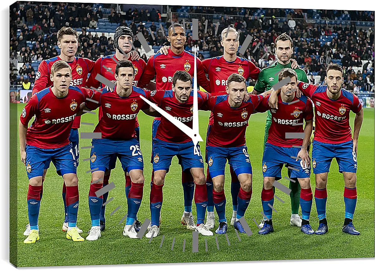 Часы картина - Фото перед матчем. ФК ЦСКА Москва. FC CSKA Moscow