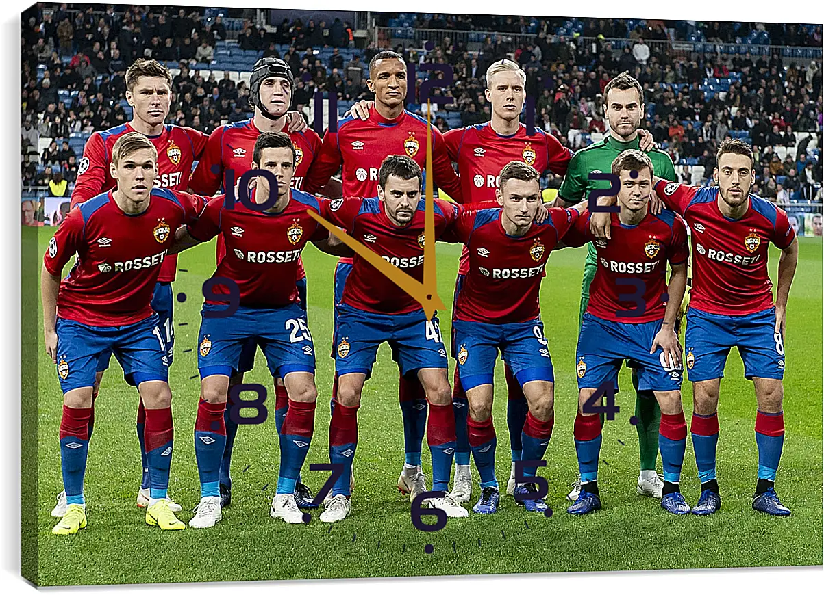 Часы картина - Фото перед матчем. ФК ЦСКА Москва. FC CSKA Moscow