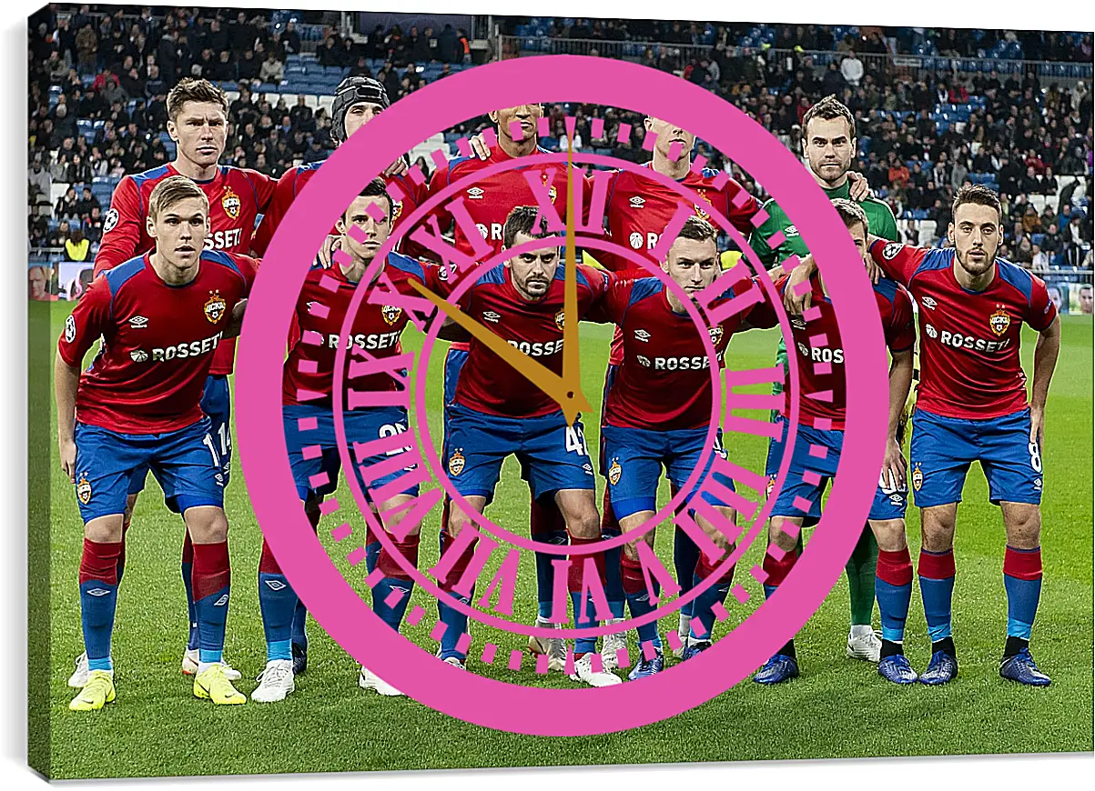 Часы картина - Фото перед матчем. ФК ЦСКА Москва. FC CSKA Moscow