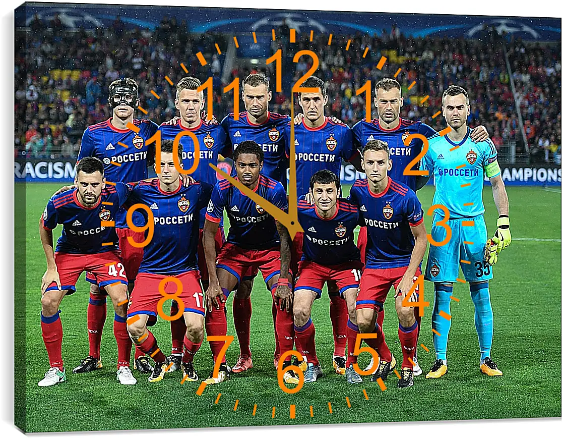 Часы картина - Фото перед матчем. ФК ЦСКА Москва. FC CSKA Moscow