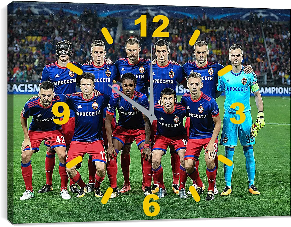 Часы картина - Фото перед матчем. ФК ЦСКА Москва. FC CSKA Moscow