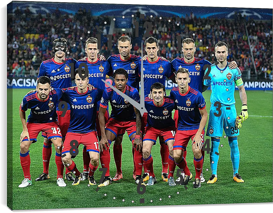 Часы картина - Фото перед матчем. ФК ЦСКА Москва. FC CSKA Moscow