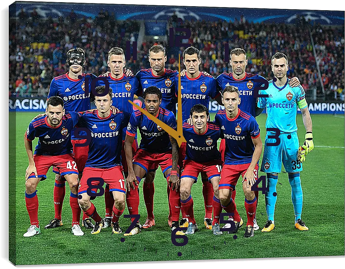 Часы картина - Фото перед матчем. ФК ЦСКА Москва. FC CSKA Moscow