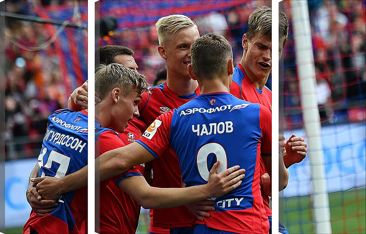 Модульная картина - Празднование гола. ФК ЦСКА Москва. FC CSKA Moscow