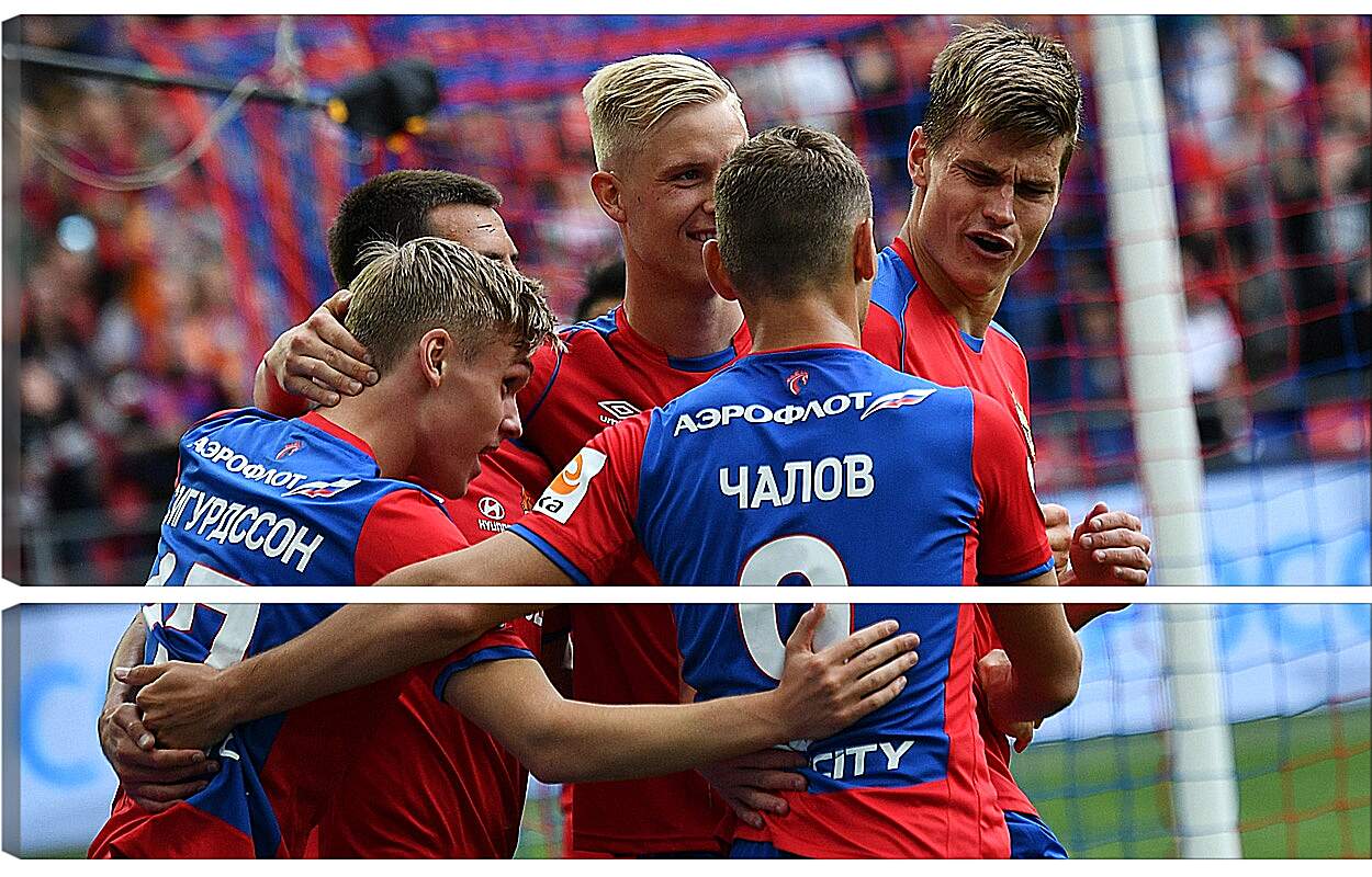 Модульная картина - Празднование гола. ФК ЦСКА Москва. FC CSKA Moscow