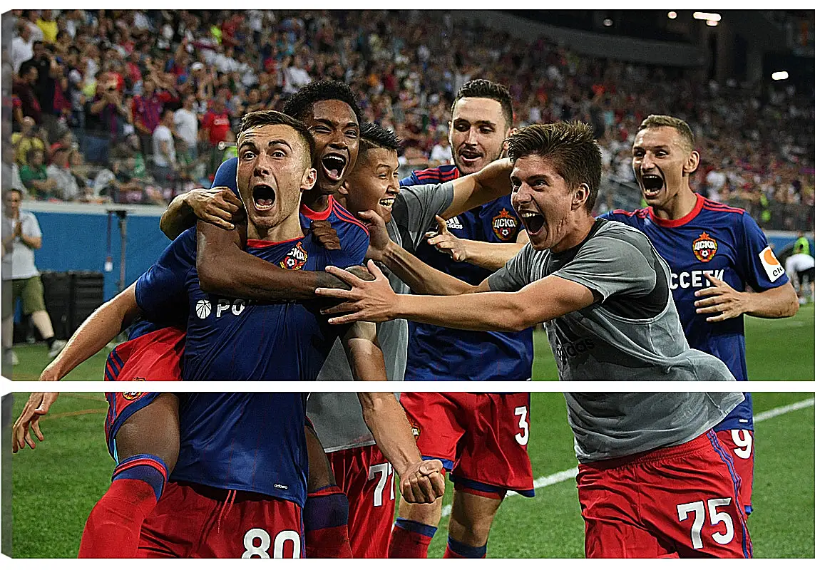 Модульная картина - Празднование гола. ФК ЦСКА Москва. FC CSKA Moscow