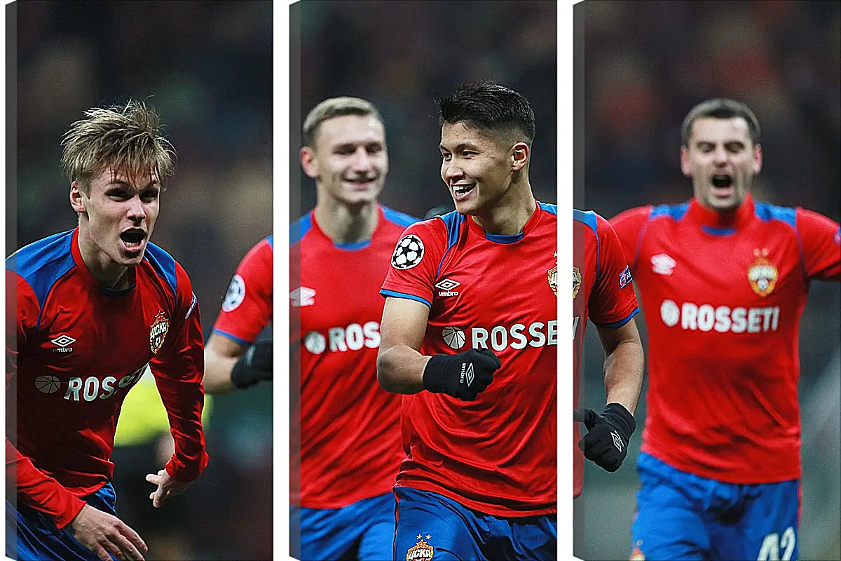 Модульная картина - Празднование гола. ФК ЦСКА Москва. FC CSKA Moscow