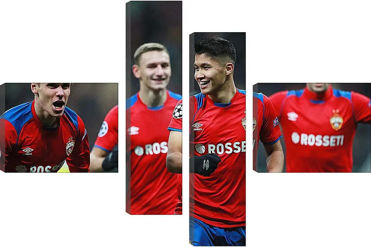 Модульная картина - Празднование гола. ФК ЦСКА Москва. FC CSKA Moscow