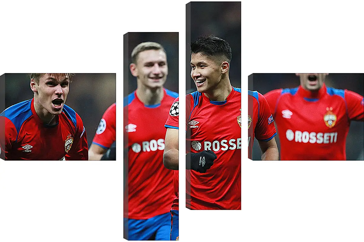 Модульная картина - Празднование гола. ФК ЦСКА Москва. FC CSKA Moscow