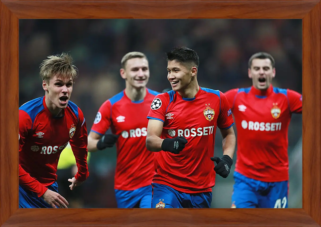 Картина в раме - Празднование гола. ФК ЦСКА Москва. FC CSKA Moscow