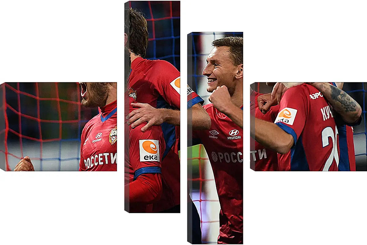 Модульная картина - Празднование гола. ФК ЦСКА Москва. FC CSKA Moscow