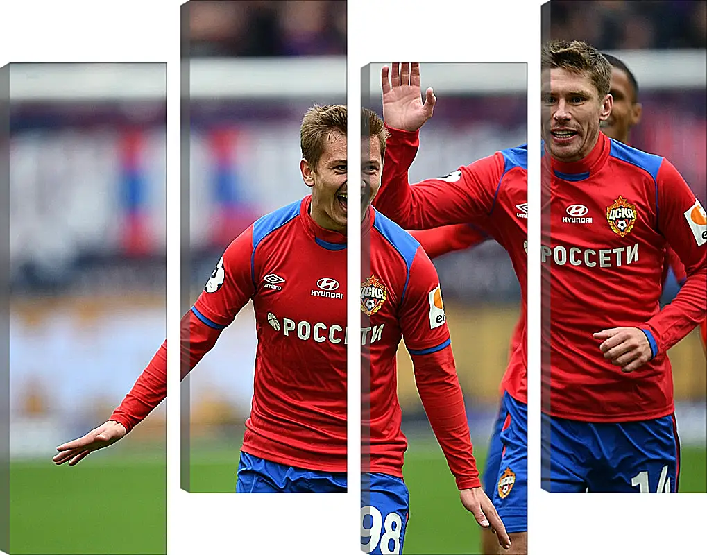 Модульная картина - Празднование гола. ФК ЦСКА Москва. FC CSKA Moscow