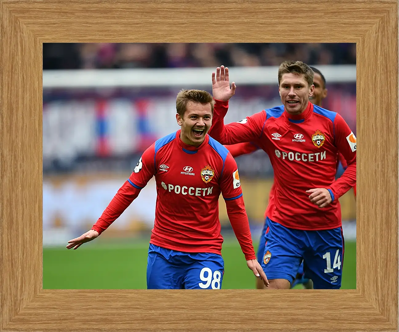 Картина в раме - Празднование гола. ФК ЦСКА Москва. FC CSKA Moscow