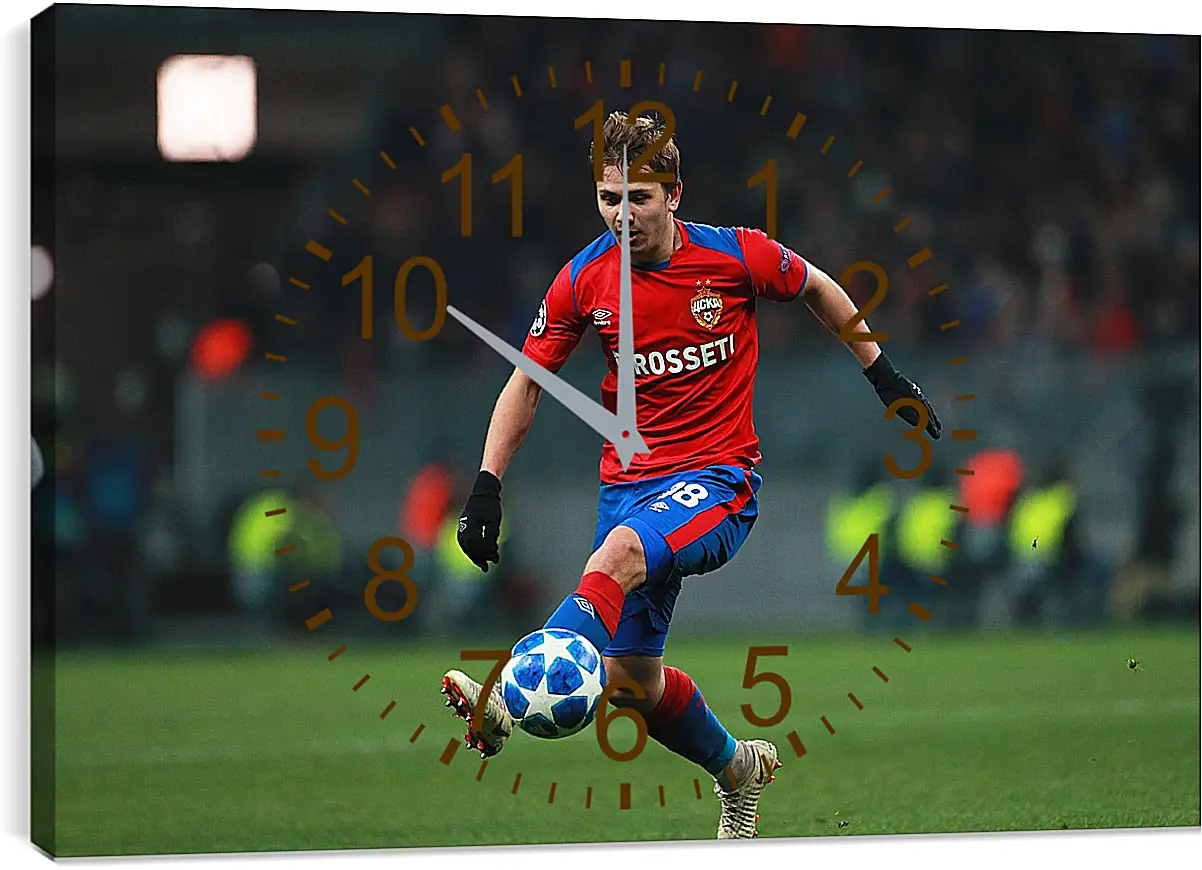 Часы картина - Иван Обляков. ФК ЦСКА Москва. FC CSKA Moscow