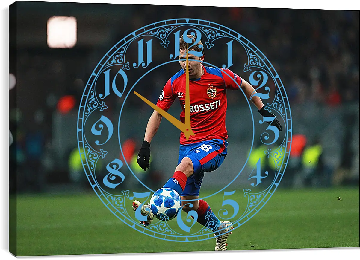 Часы картина - Иван Обляков. ФК ЦСКА Москва. FC CSKA Moscow