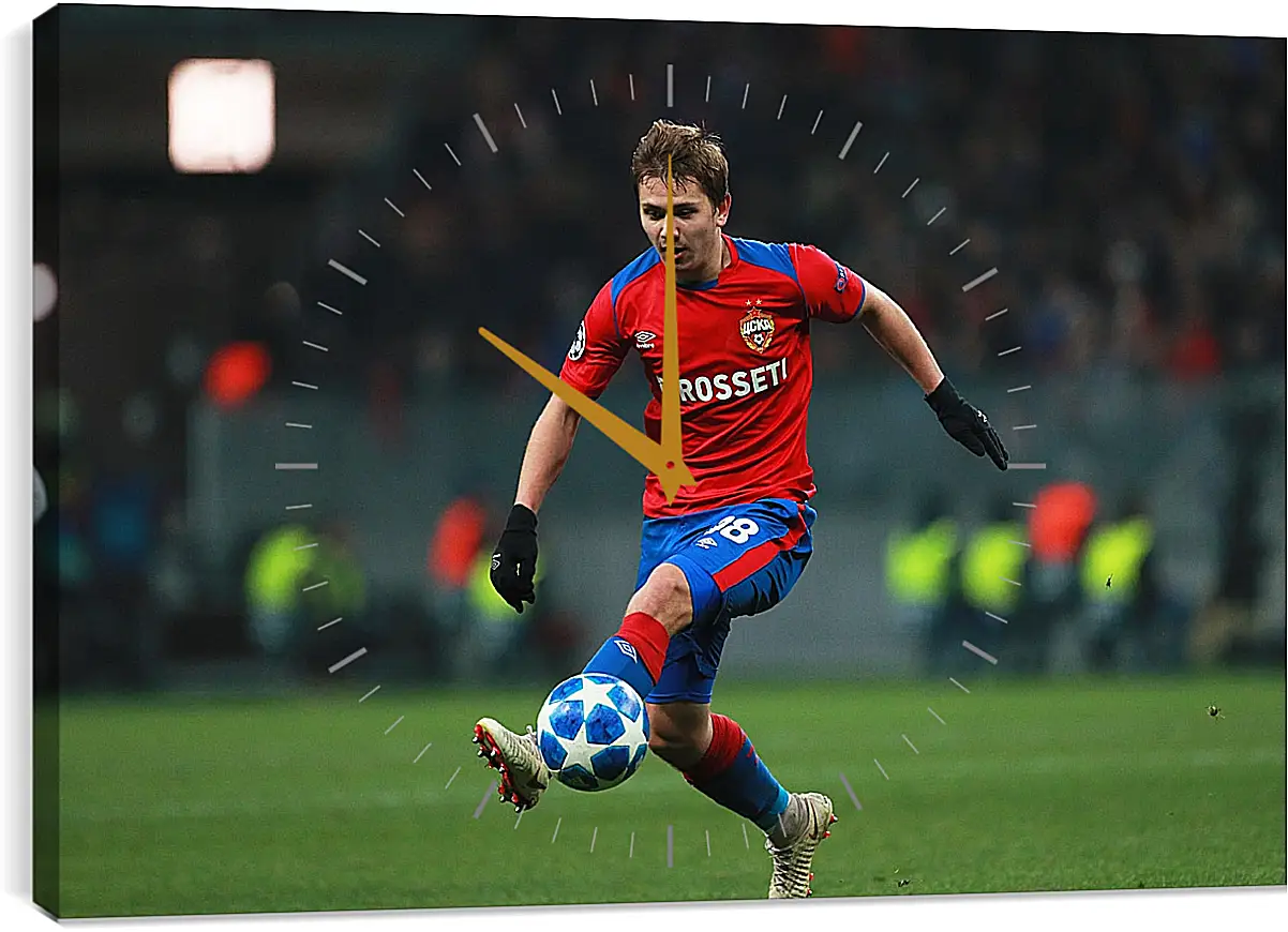 Часы картина - Иван Обляков. ФК ЦСКА Москва. FC CSKA Moscow