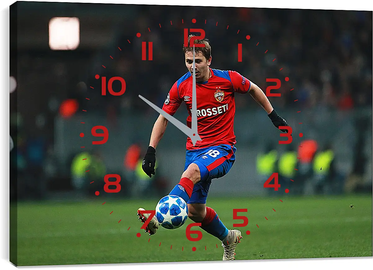 Часы картина - Иван Обляков. ФК ЦСКА Москва. FC CSKA Moscow