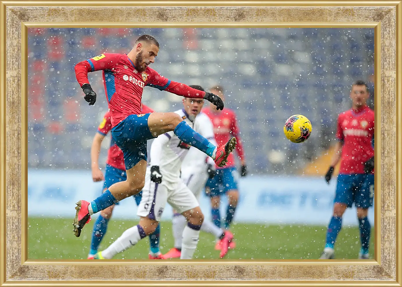 Картина в раме - Удар Влашича. ФК ЦСКА Москва. FC CSKA Moscow